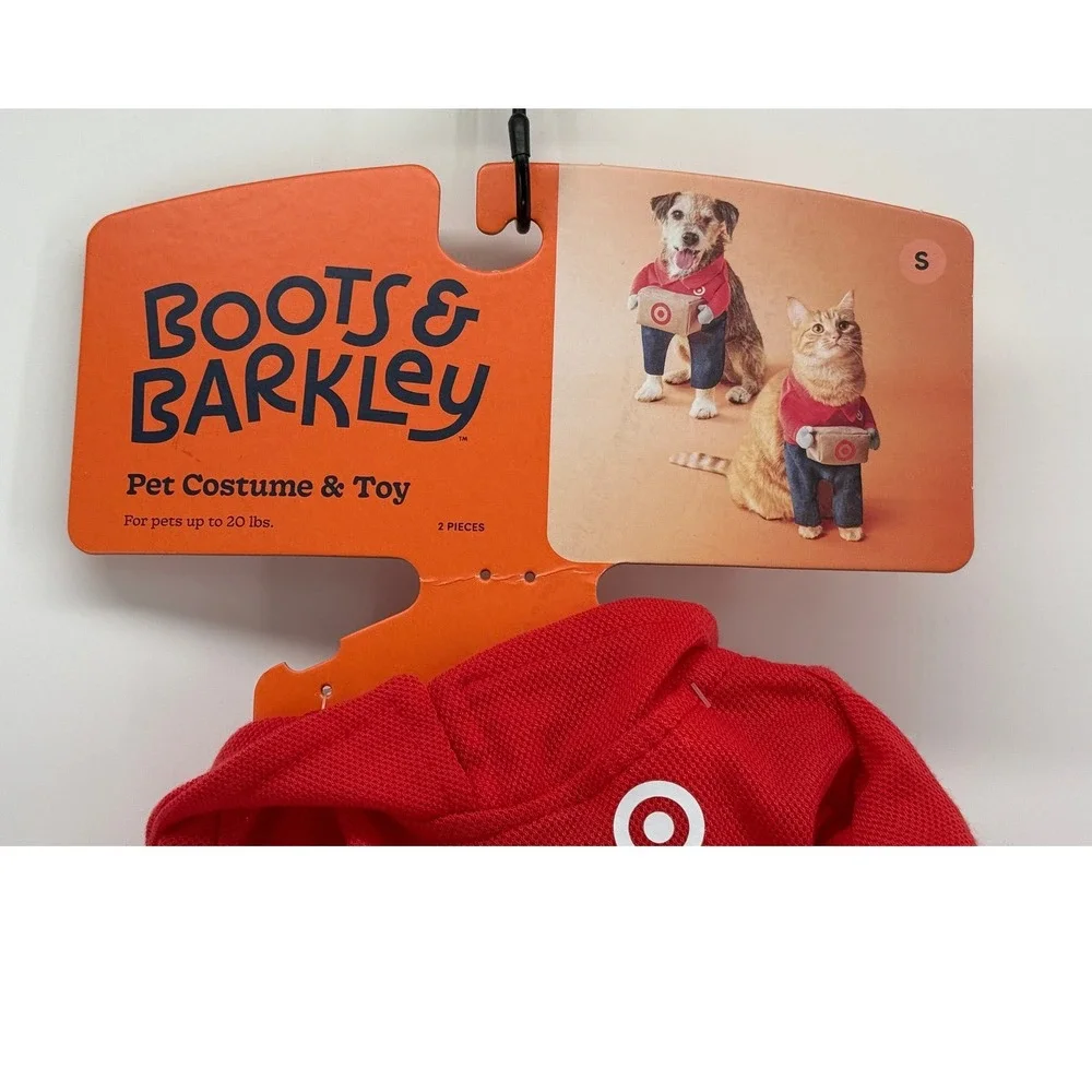 Boots & Barkley Target Delivery Driver Pet Costume Toy Red Hoodie Small Dog Cat